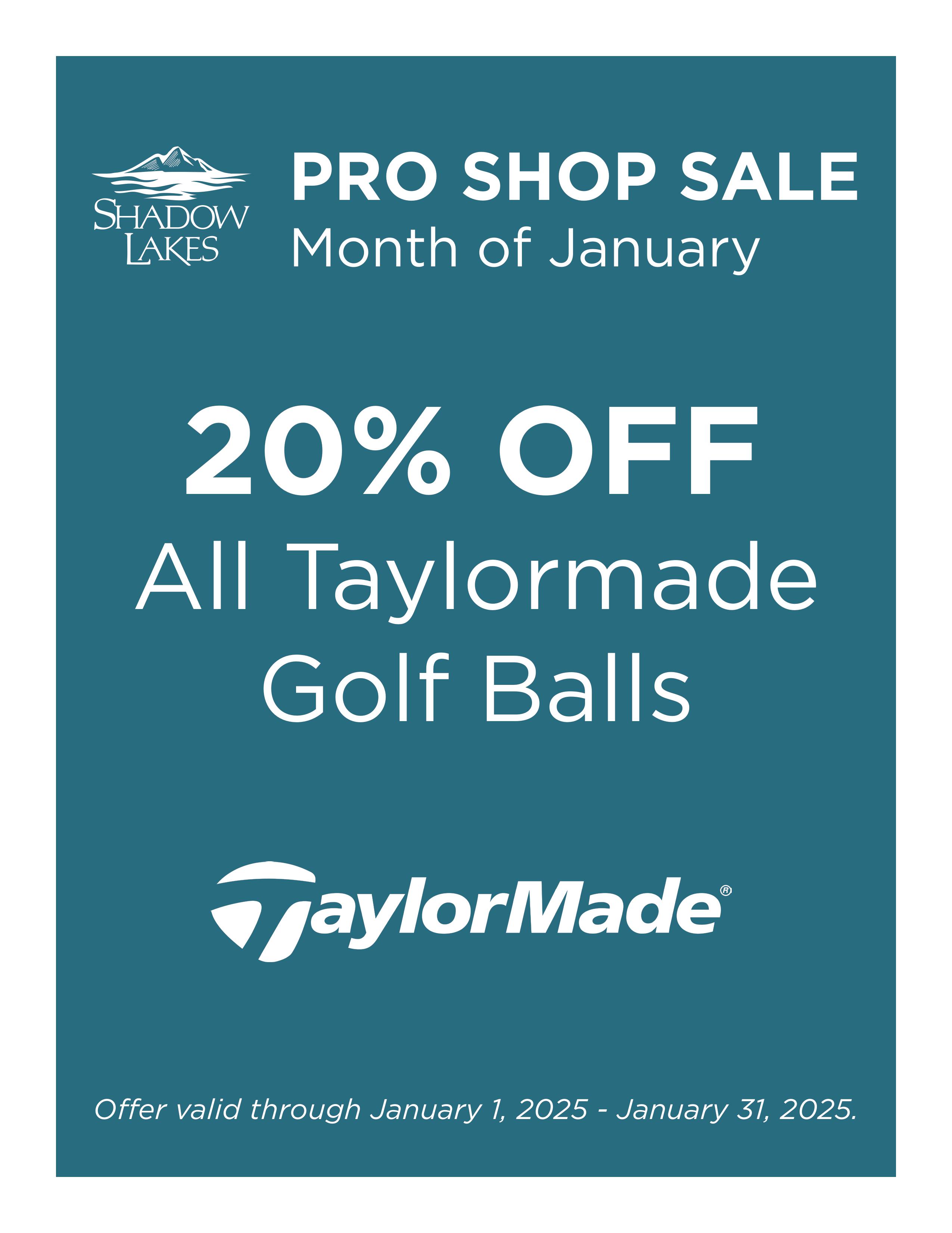 SL Taylormade merch sale JAN 2025 flyer